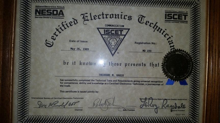 Certified Electronics Technician — ISCET / NESDA